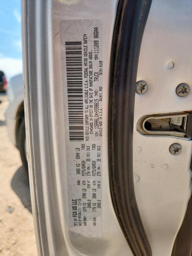 1C6RR6LGXHS598615 - 2017 RAM 1500 SLT SILVER photo 12