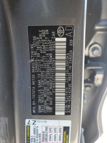 2T1KR32E57C643291 - 2007 TOYOTA COROLLA MA XR GRAY photo 12