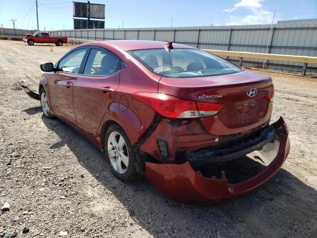 5NPDH4AE8DH354787 - 2013 HYUNDAI ELANTRA GLS RED photo 3