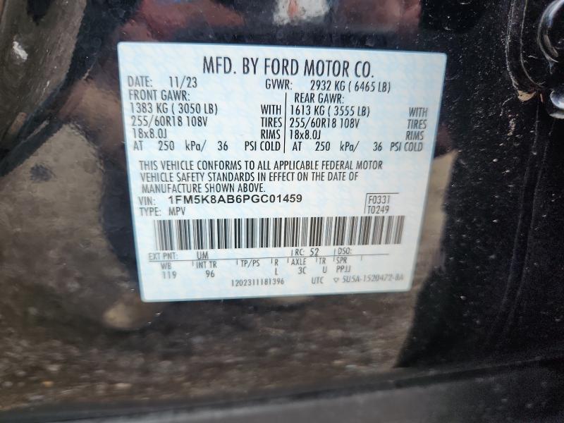 1FM5K8AB6PGC01459 - 2023 FORD EXPLORER POLICE INTERCEPTOR BLACK photo 14