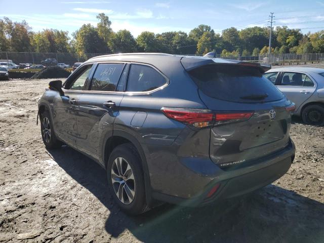 5TDGZRBH5NS584122 - 2022 TOYOTA HIGHLANDER XLE ნაცრისფერი ფოტო 3