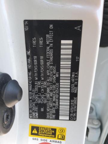 5TDKKRFH0FS054330 - 2015 TOYOTA HIGHLANDER XLE WHITE photo 12