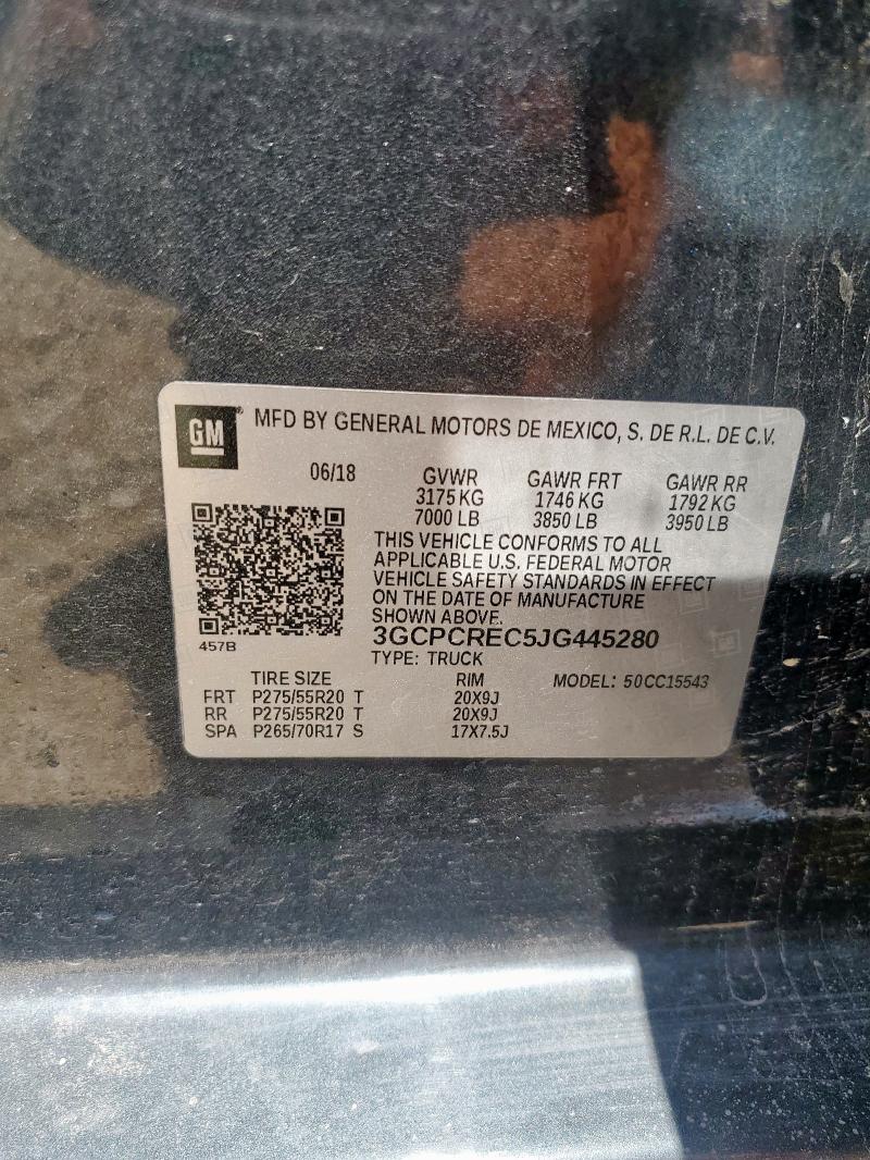 3GCPCREC5JG445280 - 2018 CHEVROLET SILVERADO C1500 LT 石墨色 照片 12