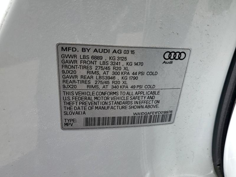 WA1DGAFE1FD018976 - 2015 AUDI Q7 PRESTIGE WHITE photo 13