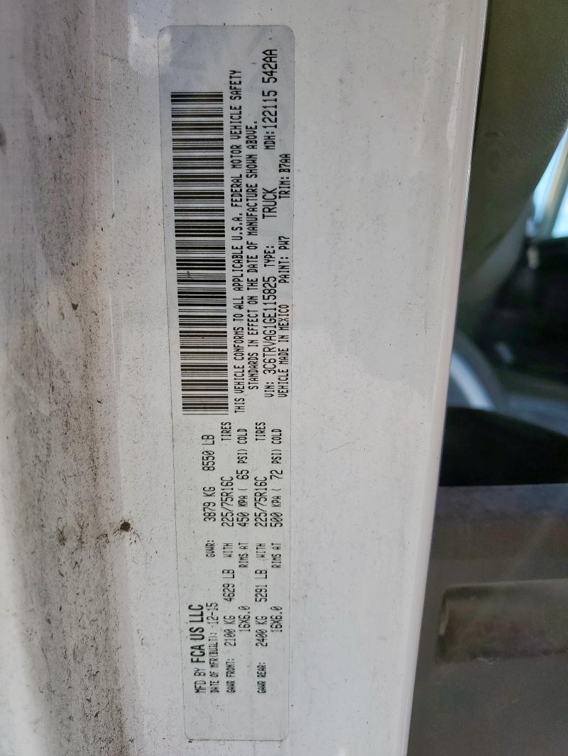 3C6TRVAG1GE115825 - 2016 RAM PROMASTER 1500 STANDARD WHITE photo 13