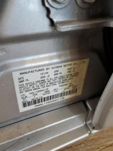 1N4AL11D55N451136 - 2005 NISSAN ALTIMA S SILVER photo 13