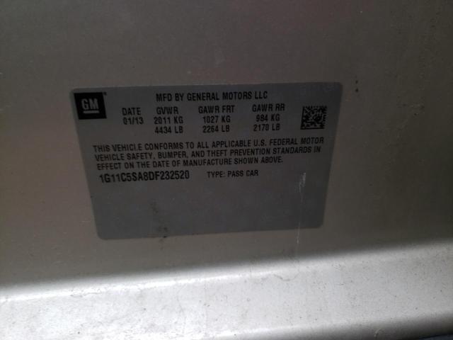 1G11C5SA8DF232520 - 2013 CHEVROLET MALIBU 1LT GOLD photo 10