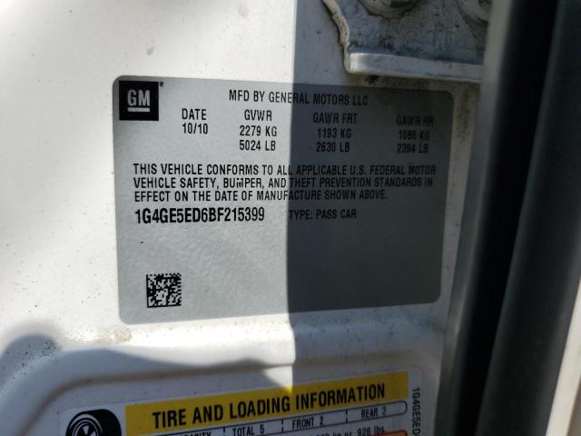 1G4GE5ED6BF215399 - 2011 BUICK LACROSSE CXS Weiß Foto 12