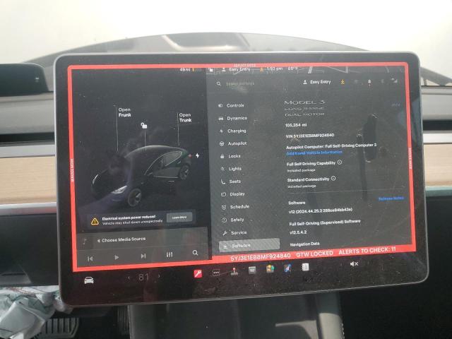 5YJ3E1EB8MF924840 - 2021 TESLA MODEL 3 WHITE photo 9