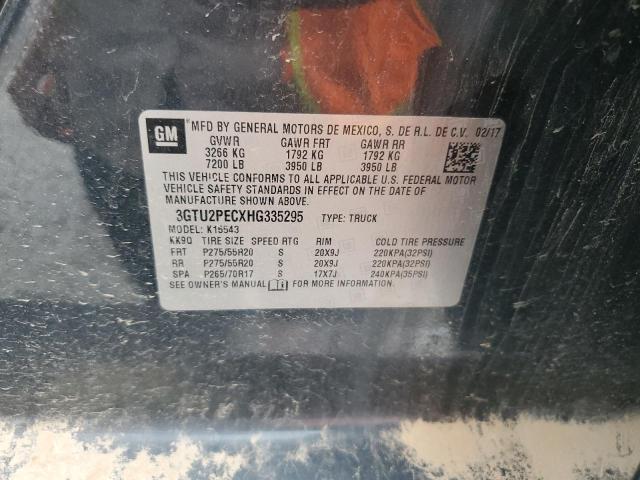 3GTU2PECXHG335295 - 2017 GMC SIERRA K1500 DENALI BLUE photo 12