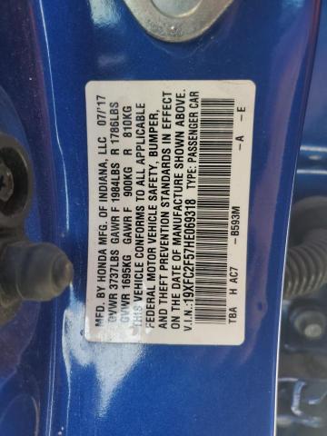 19XFC2F57HE069318 - 2017 HONDA CIVIC LX BLUE photo 12