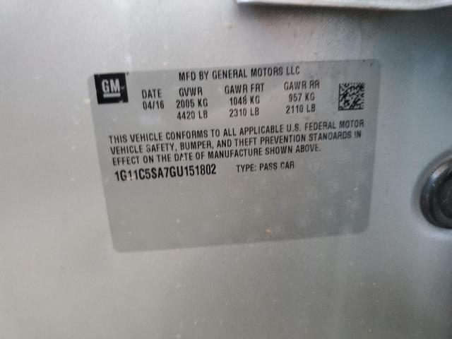 1G11C5SA7GU151802 - 2016 CHEVROLET MALIBU LIM LT 银色 照片 12