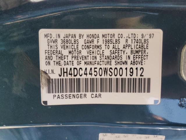 JH4DC4450WS001912 - 1998 ACURA INTEGRA LS GREEN photo 12