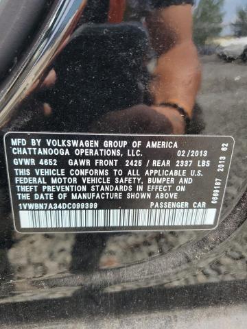 1VWBN7A34DC099399 - 2013 VOLKSWAGEN PASSAT SE Qara foto 12