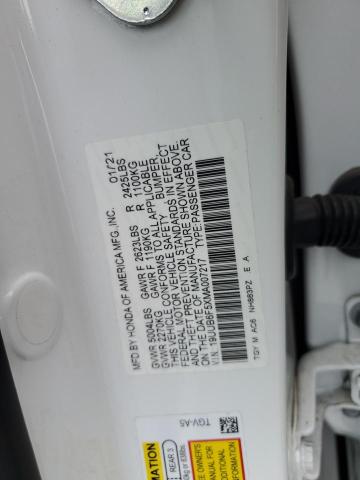 19UUB6F5XMA007217 - 2021 ACURA TLX TECH A WHITE photo 12