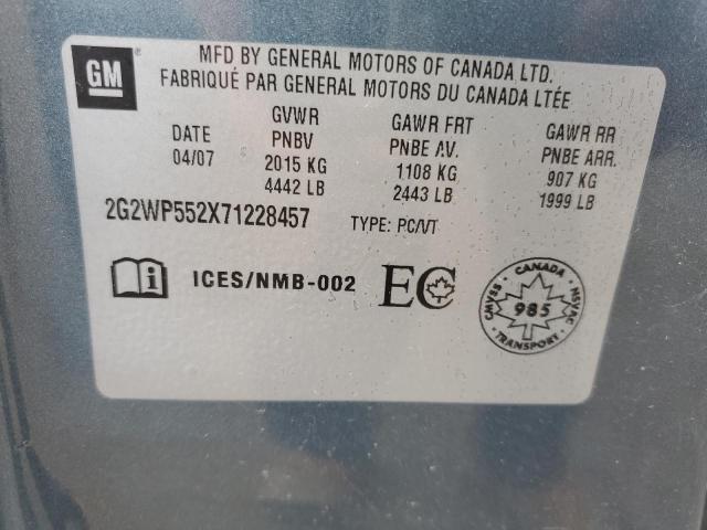 2G2WP552X71228457 - 2007 PONTIAC GRAND PRIX 蓝色 照片 12