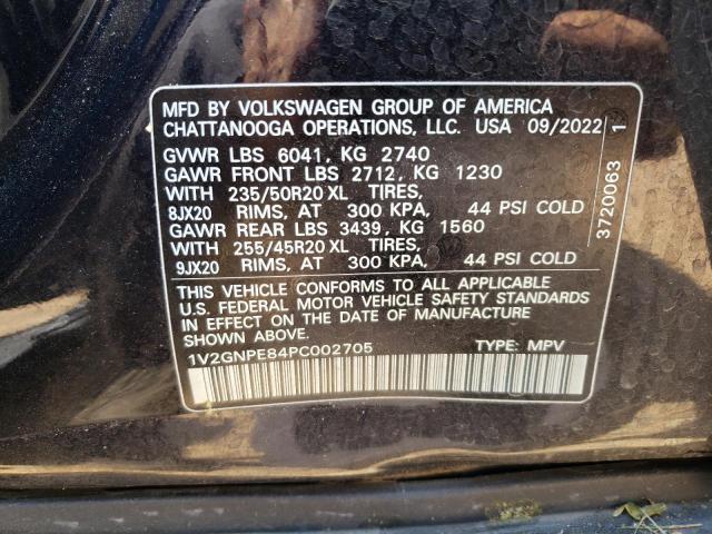 1V2GNPE84PC002705 - 2023 VOLKSWAGEN ID.4 PRO S შავი ფოტო 12