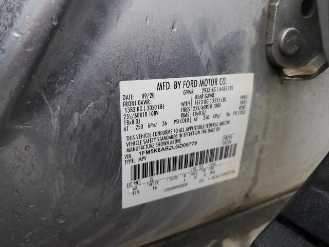 1FM5K8AB2LGD09779 - 2020 FORD EXPLORER POLICE INTERCEPTOR 银色 照片 12