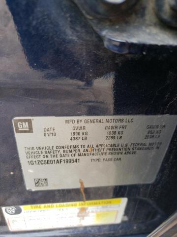 1G1ZC5E01AF199541 - 2010 CHEVROLET MALIBU 1LT 蓝色 照片 12