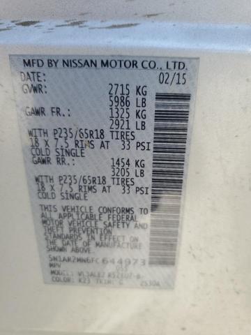 5N1AR2MN6FC644973 - 2015 NISSAN PATHFINDER S 银色 照片 13