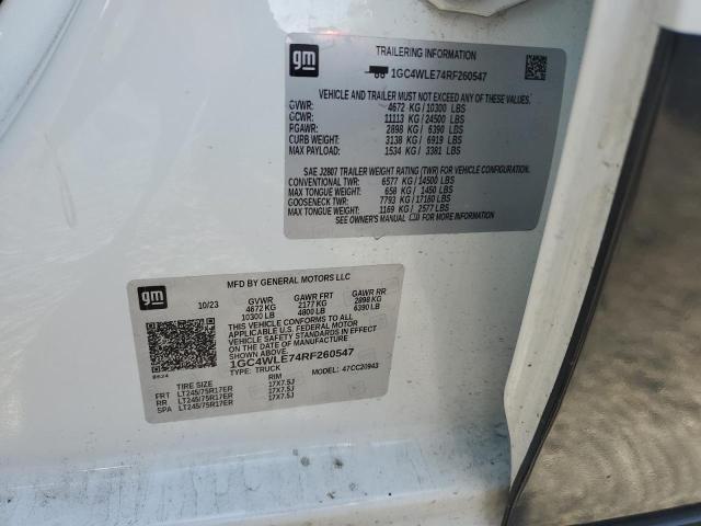 1GC4WLE74RF260547 - 2024 CHEVROLET SILVERADO C2500 HEAVY DUTY WHITE photo 13