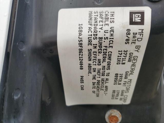 1G8AJ58F86Z124040 - 2006 SATURN ION LEVEL 2 WHITE photo 12