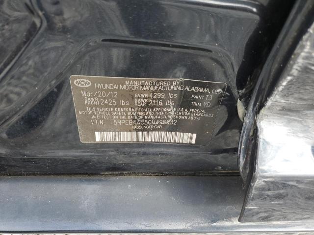 5NPEB4AC5CH496632 - 2012 HYUNDAI SONATA GLS BLUE photo 12