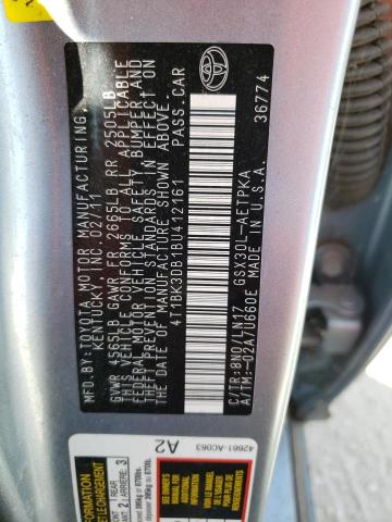 4T1BK3DB1BU412161 - 2011 TOYOTA AVALON BASE 蓝色 照片 12