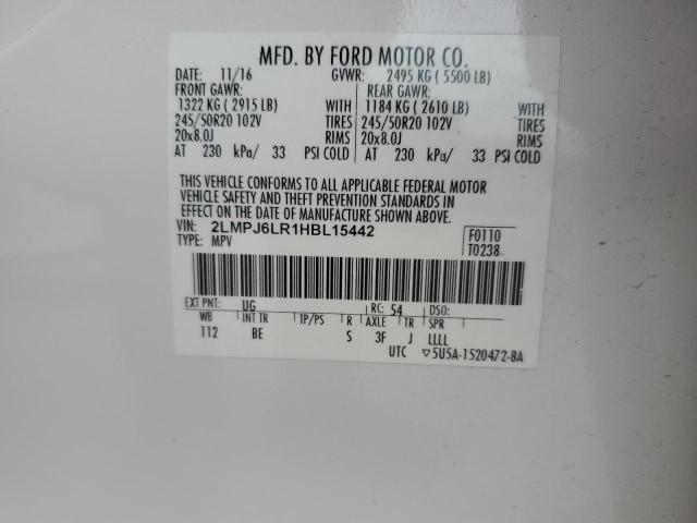 2LMPJ6LR1HBL15442 - 2017 LINCOLN MKX RESERVE Ağ foto 12