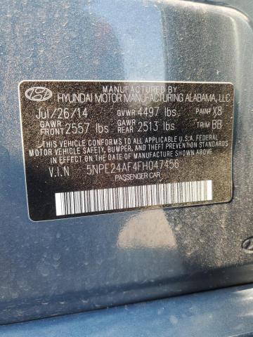 5NPE24AF4FH047456 - 2015 HYUNDAI SONATA SE TEAL photo 12