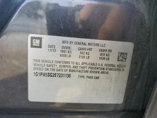 1G1PA5SG2E7231136 - 2014 CHEVROLET CRUZE LS GRAY photo 12