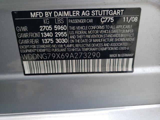 WDDNG79X69A273290 - 2009 MERCEDES-BENZ S 65 AMG SILVER photo 12