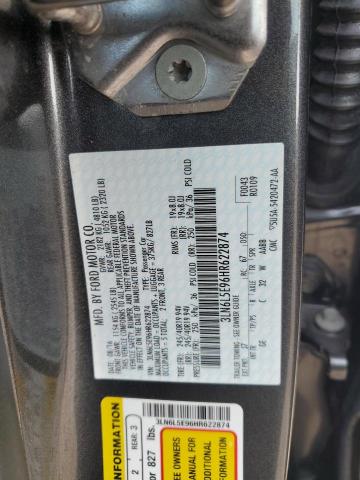 3LN6L5E96HR622874 - 2017 LINCOLN MKZ RESERVE ნაცრისფერი ფოტო 12