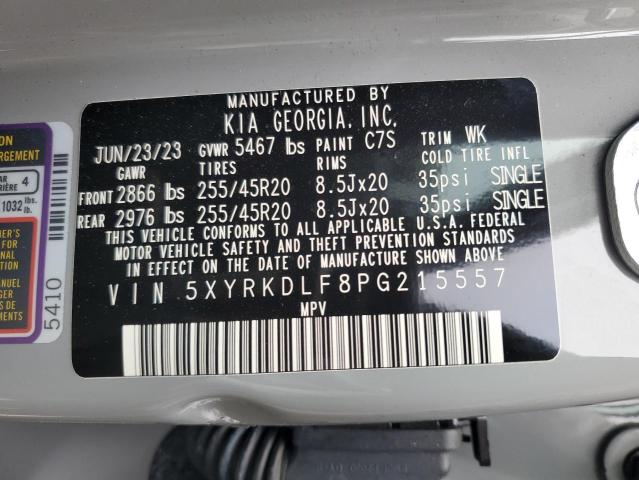 5XYRKDLF8PG215557 - 2023 KIA SORENTO SX GRAY photo 13