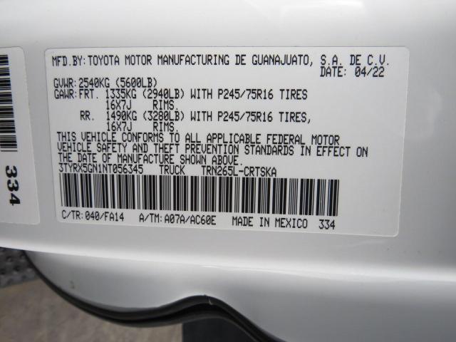 3TYRX5GN1NT056345 - 2022 TOYOTA TACOMA ACCESS CAB თეთრი ფოტო 10
