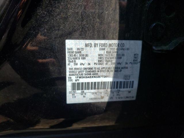 1FM5K8ABXNGB77261 - 2022 FORD EXPLORER POLICE INTERCEPTOR 黑色 照片 13