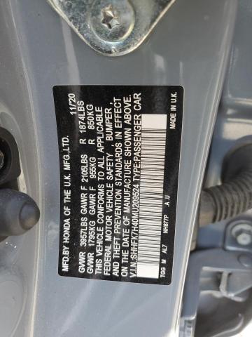 SHHFK7H40MU209524 - 2021 HONDA CIVIC SPORT 灰色 照片 12