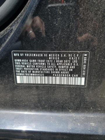 3VWN57BU3MM084525 - 2021 VOLKSWAGEN JETTA S BLACK photo 12