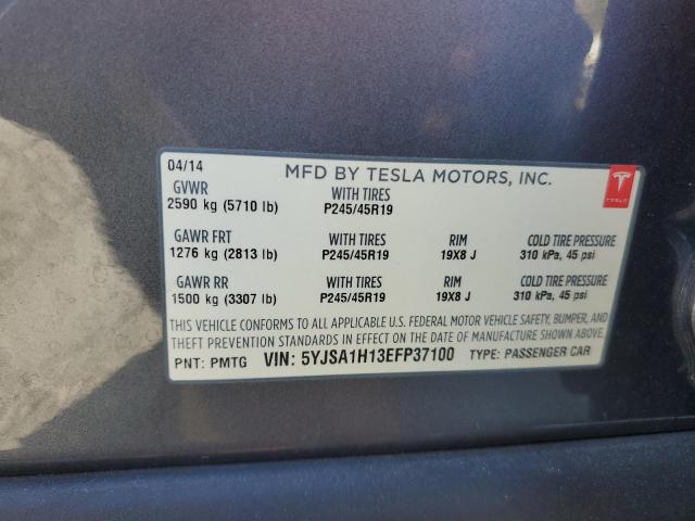 5YJSA1H13EFP37100 - 2014 TESLA MODEL S CHARCOAL photo 12