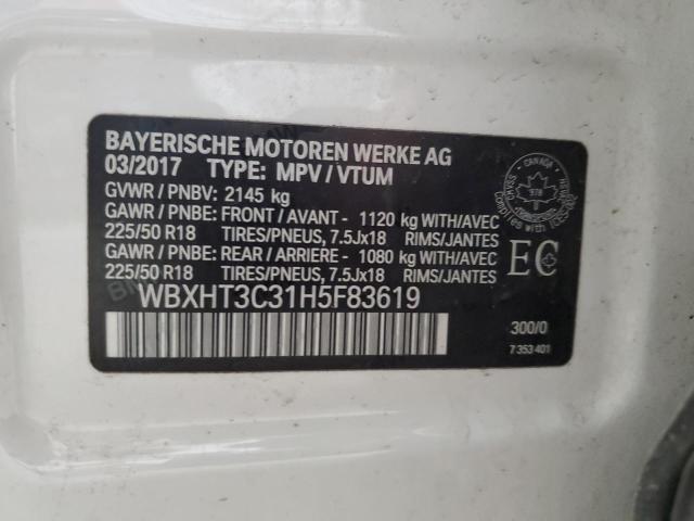 WBXHT3C31H5F83619 - 2017 BMW X1 XDRIVE28I WHITE photo 13