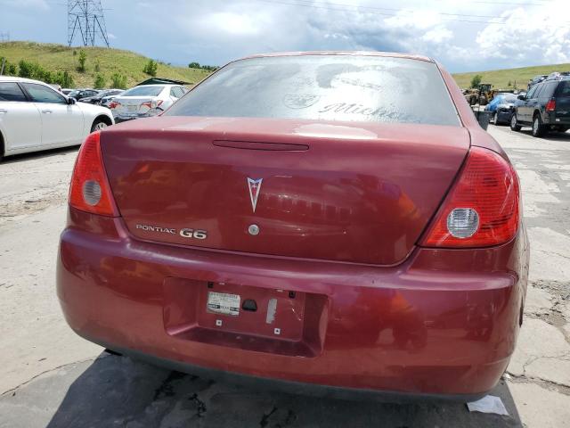 1G2ZF57B584174634 - 2008 PONTIAC G6 VALUE LEADER BURGUNDY photo 6