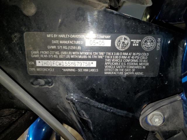 1HD1FCW155Y679758 - 2005 HARLEY-DAVIDSON FLHTCUI BLUE photo 9