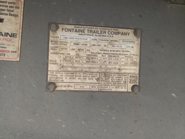 13N1532C6G1513137 - 2016 FONTAINE TRAILER SILVER photo 10