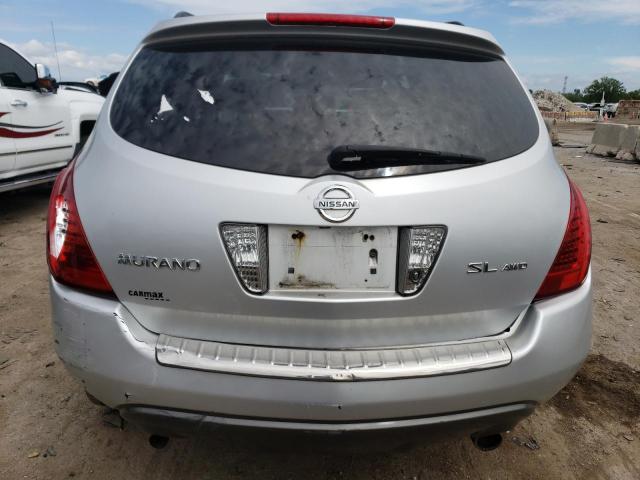 JN8AZ08W16W527333 - 2006 NISSAN MURANO SL SILVER photo 6