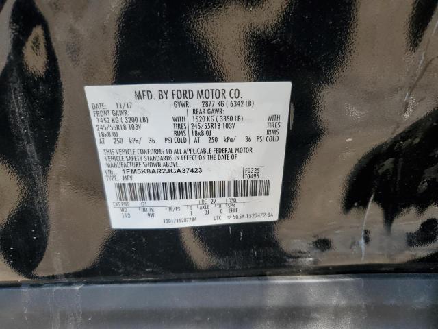 1FM5K8AR2JGA37423 - 2018 FORD EXPLORER POLICE INTERCEPTOR BLACK photo 13