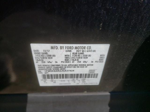 1FM5K8AR4JGA37424 - 2018 FORD EXPLORER POLICE INTERCEPTOR BLACK photo 12