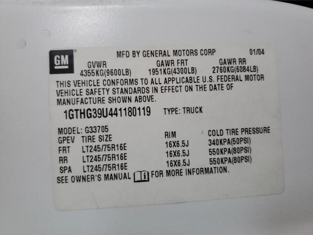 1GTHG39U441180119 - 2004 GMC SAVANA G3500 WHITE photo 12