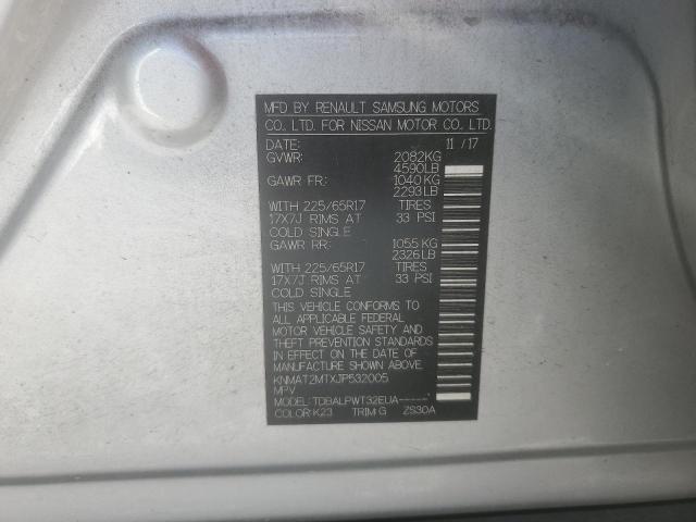 KNMAT2MTXJP532005 - 2018 NISSAN ROGUE S Արծաթագույն լուսանկար 13