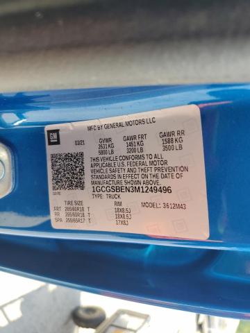 1GCGSBEN3M1249496 - 2021 CHEVROLET COLORADO 蓝色 照片 12