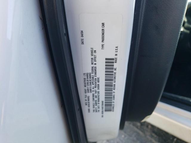 4S3BL616057200400 - 2005 SUBARU LEGACY 2.5I WHITE photo 13